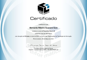 certificado da COTI informática - WebDeveloper em REACT (Formação completa)